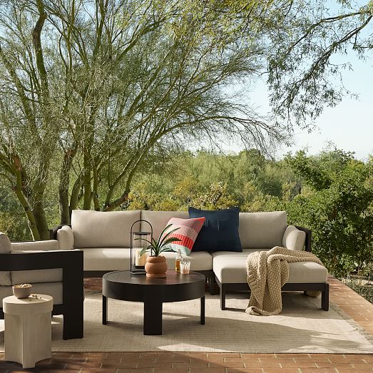 Caldera Aluminum Outdoor 2 Piece Chaise Sectional 105 West Elm