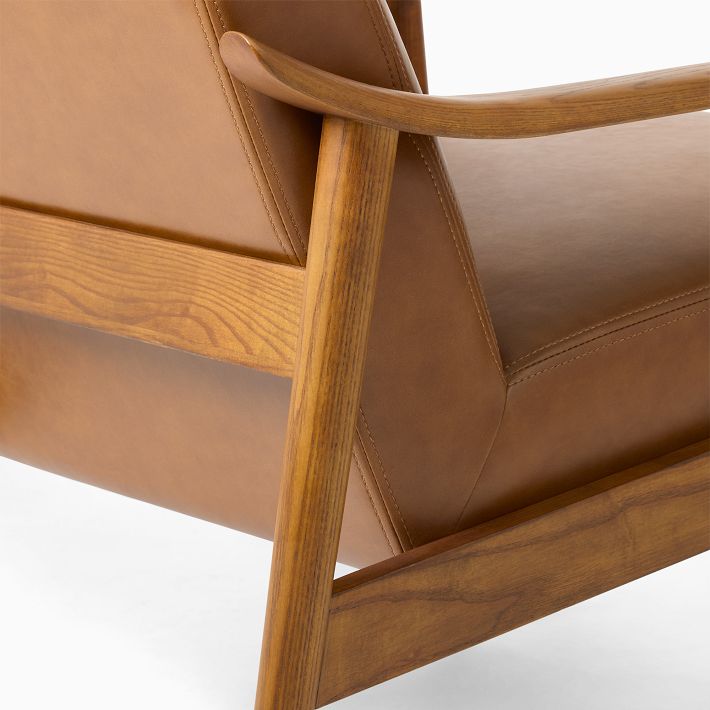 Mid Century Leather Show Wood Chair West Elm