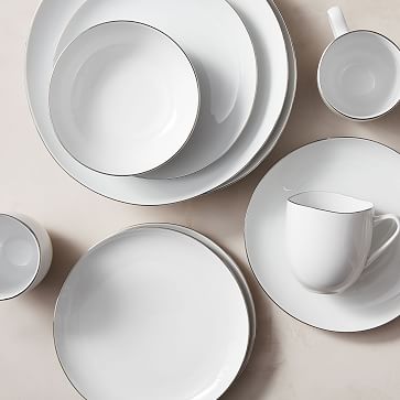 Organic Porcelain Silver Rimmed Mug Sets West Elm