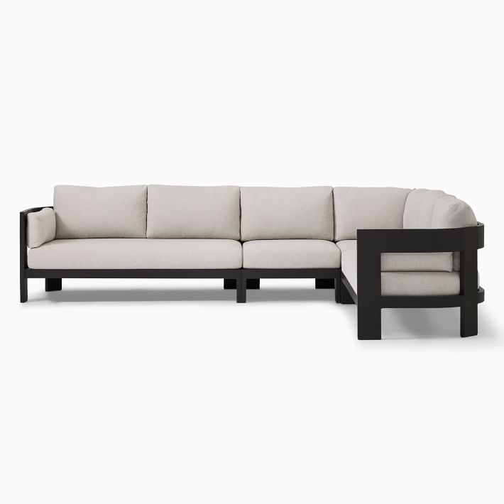 Caldera Aluminum Outdoor 4 Piece L Shaped Sectional 129 West Elm