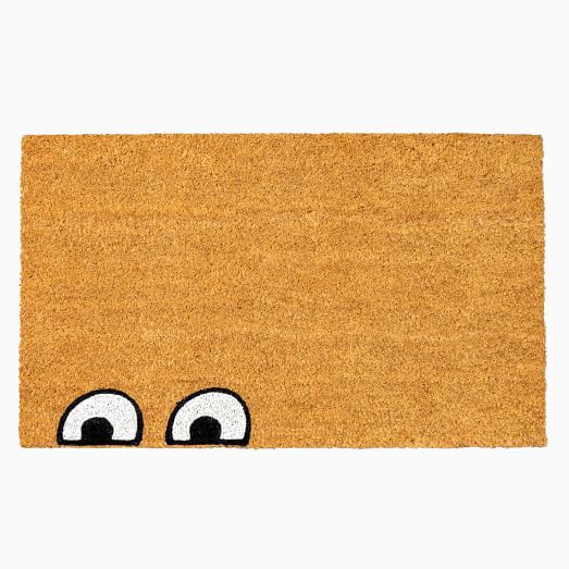 Nickel Designs Hand Painted Doormat Funny Eyes Doormat West Elm