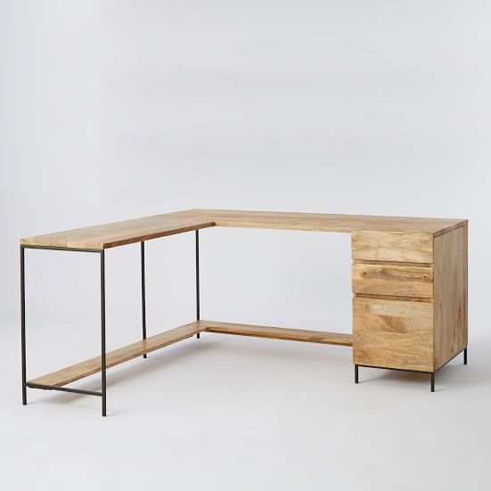 Industrial Modular L Shaped Desk File Cabinet West Elm