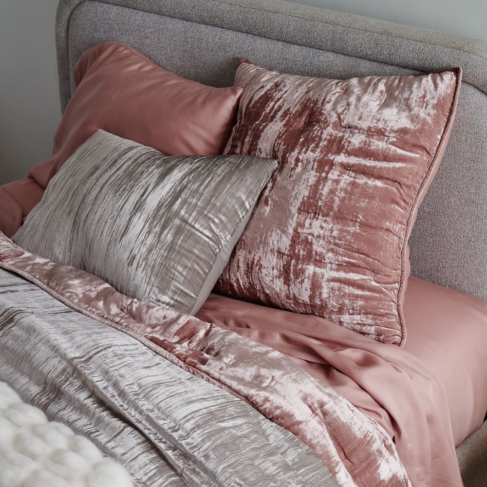 Lush Velvet Tack Stitch Quilt Shams West Elm