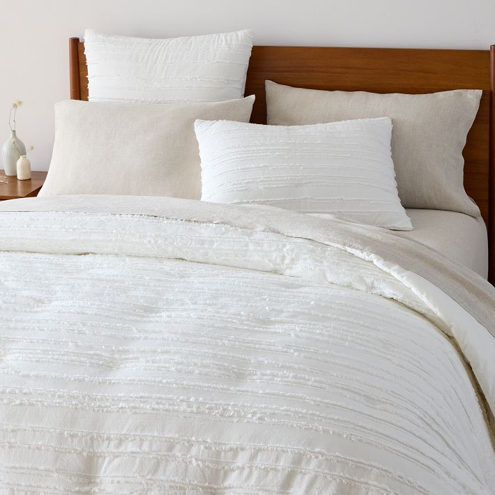 Frayed Edge Stripe Quilt Shams West Elm