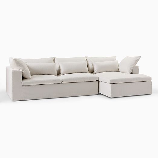 Harmony Modular Skirted Slipcover 2 Piece Chaise Sectional 122