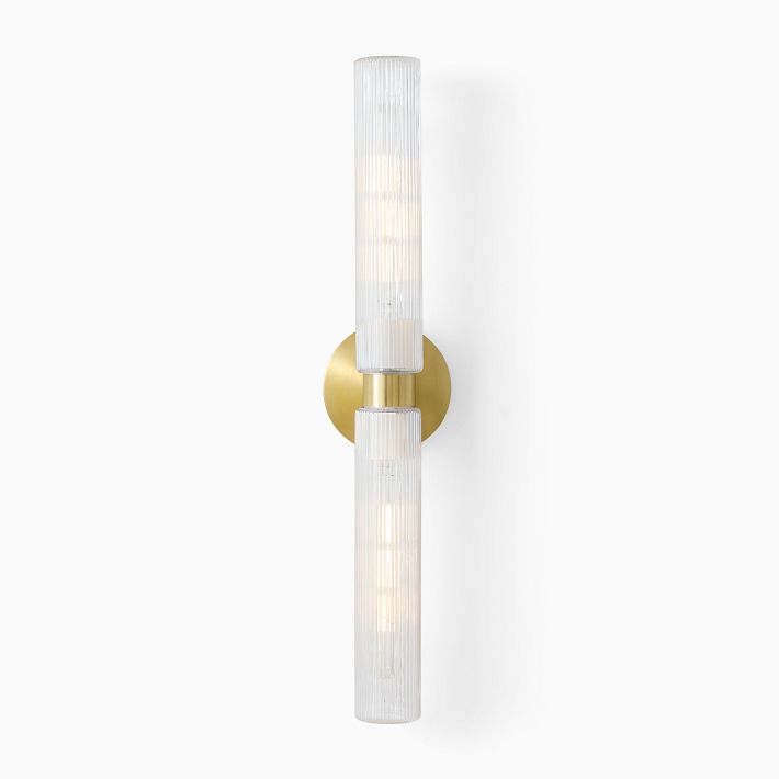 Fluted Double Long Indoor Outdoor Sconce West Elm