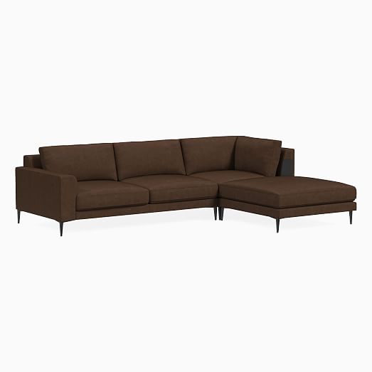 Harper Leather Piece Ottoman Sectional West Elm