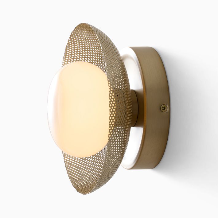 Bezel Perforated Metal Sconce West Elm