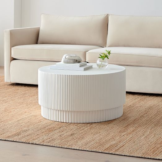 Fluted Coffee Table Modern Living Room Furniture West Elm