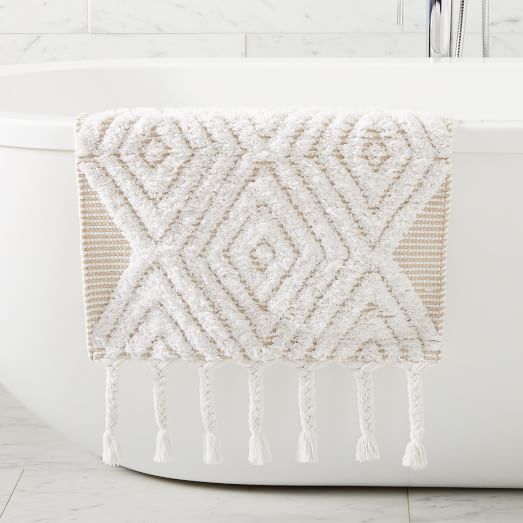 Tufted Diamonds Bath Mat West Elm