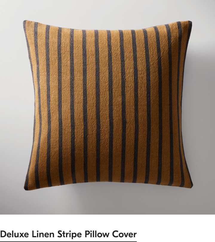Deluxe Linen Stripe Pillow Cover 