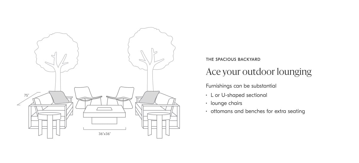 the spacious backyard: ace your outdoor lounging