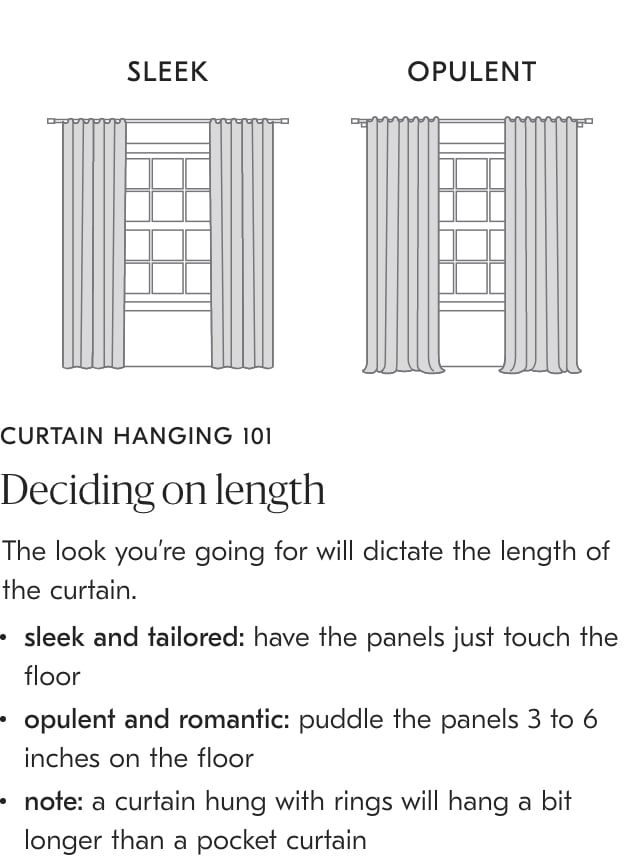 curtain hanging 101: deciding on length