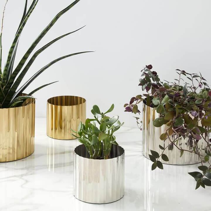 Gold and Silver Planters for Desk