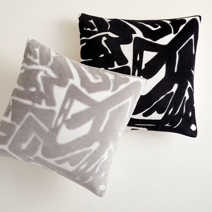 Black and gray abstract pillows
