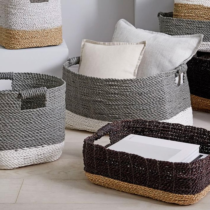 Woven storage basket set