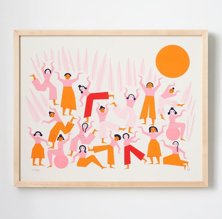 Orange and pink art print