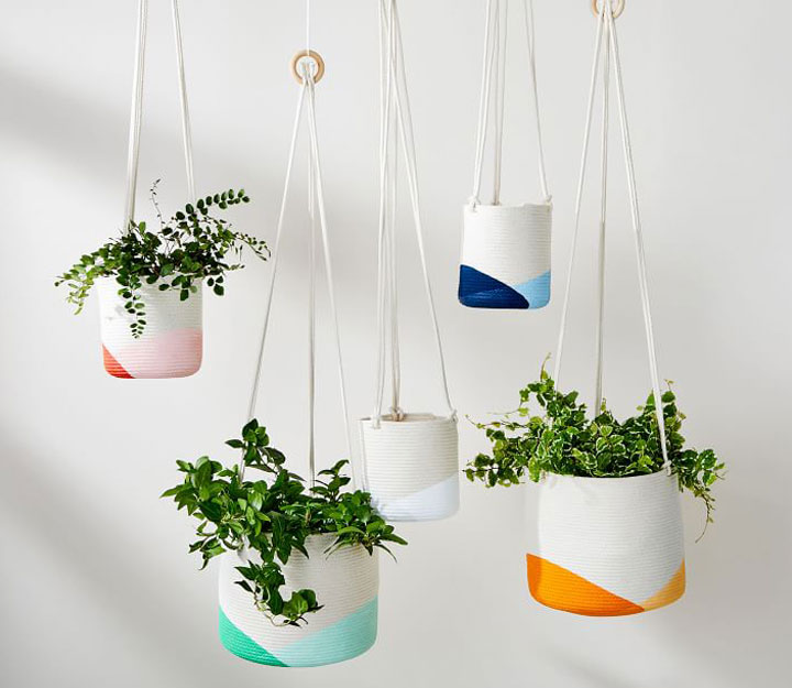 Multicolor modern hanging basket planters