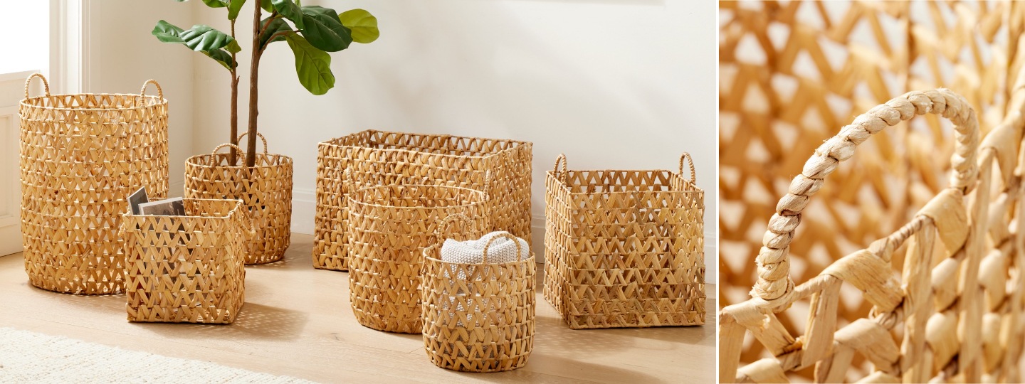 open weave baskets