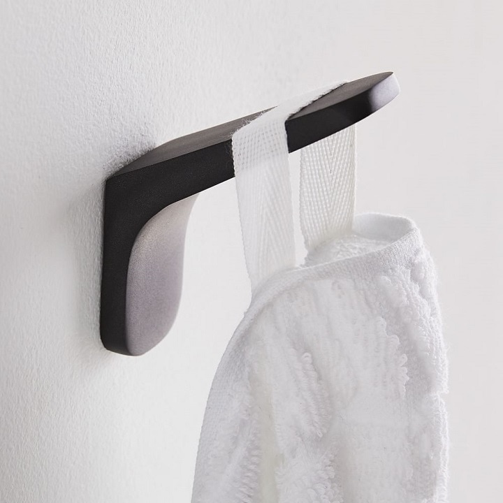 Modern bronze towel hook.