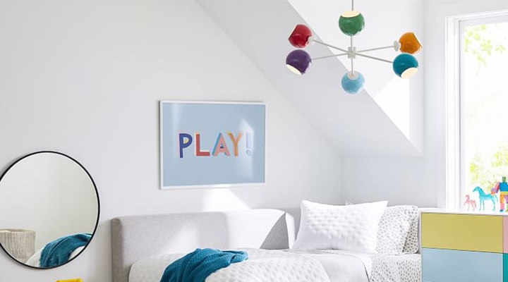 Fun colorful light hanging in child’s room