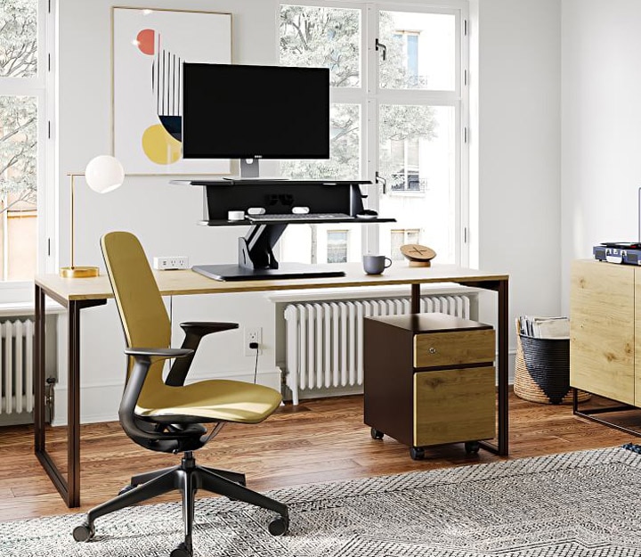 Office space with desk computer and chair