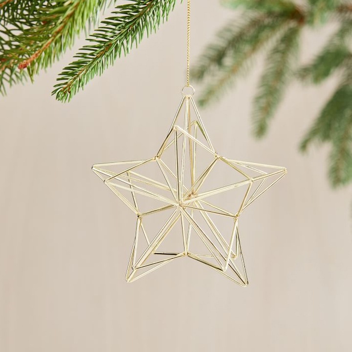 delicate gold wire star christmas ornament