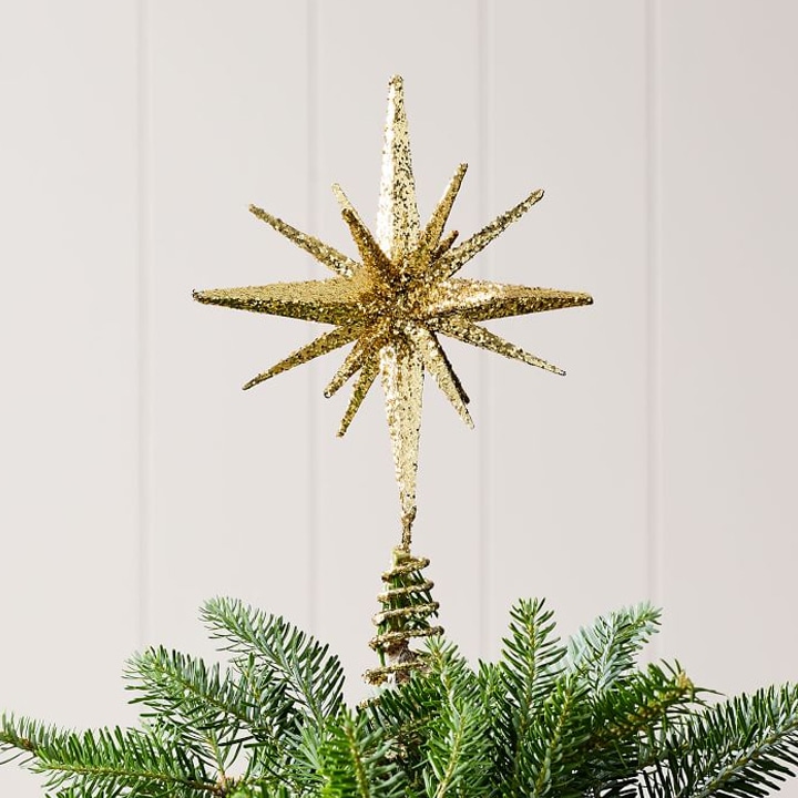 sparkly gold star christmas tree topper