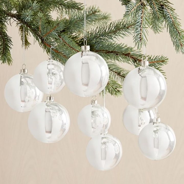 silver glass ball ornaments