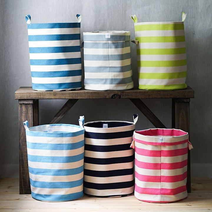 striped colorful laundry bags