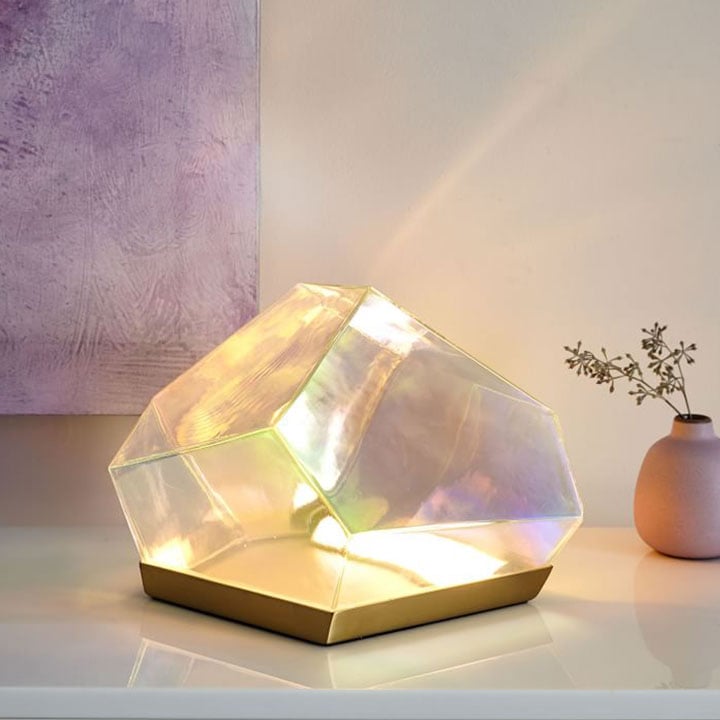 glass gem table lamp