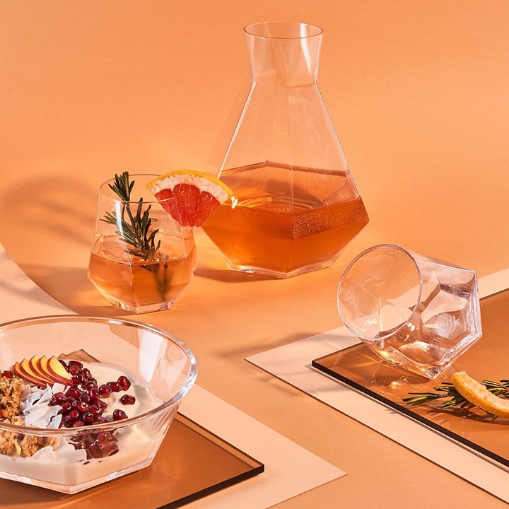 geometric decanter cocktail glasses