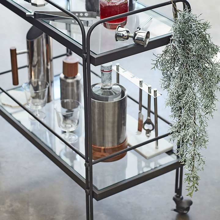 industrial cocktail cart
