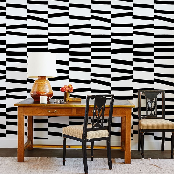 black white patterned wallpaper