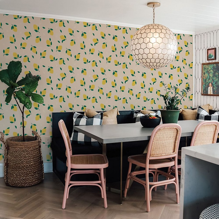 lemon patterned wallpaper