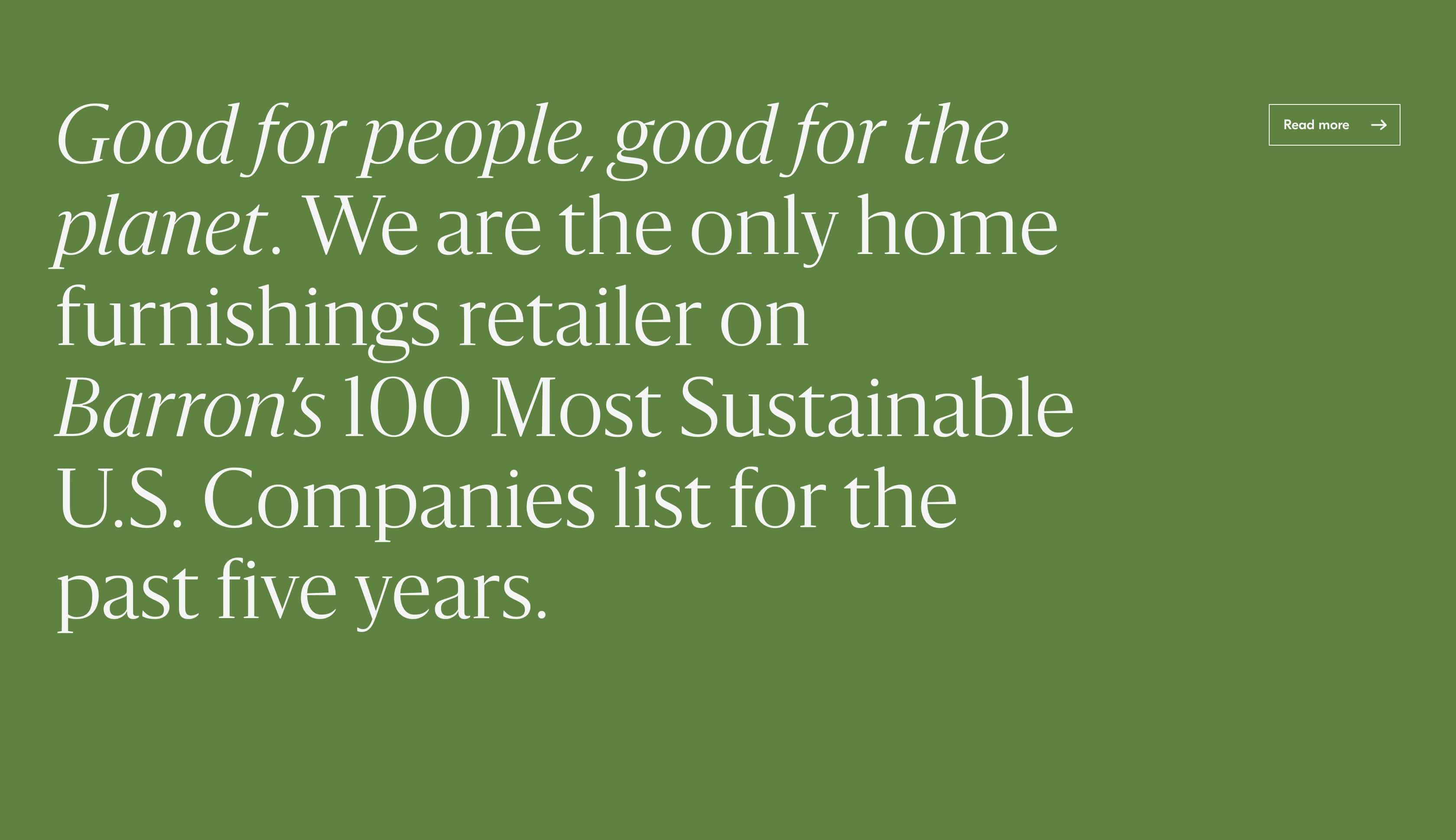 We are the most sustainable home retailer