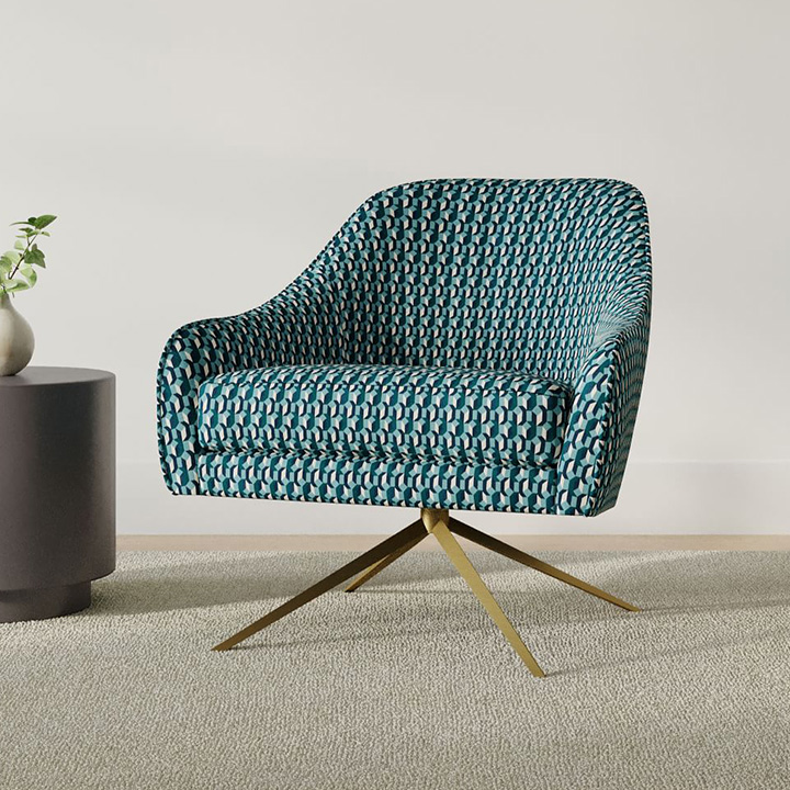 Teal accent chair. 