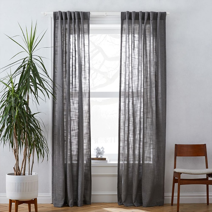 French gray curtains. 
