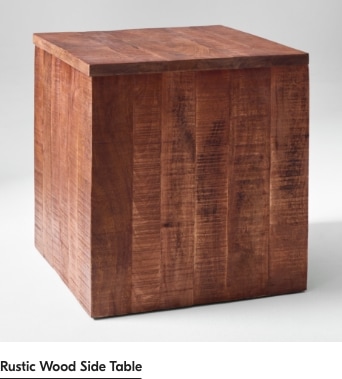 Wood Box Side Table