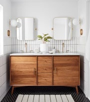 Double sink bathroom vanity.