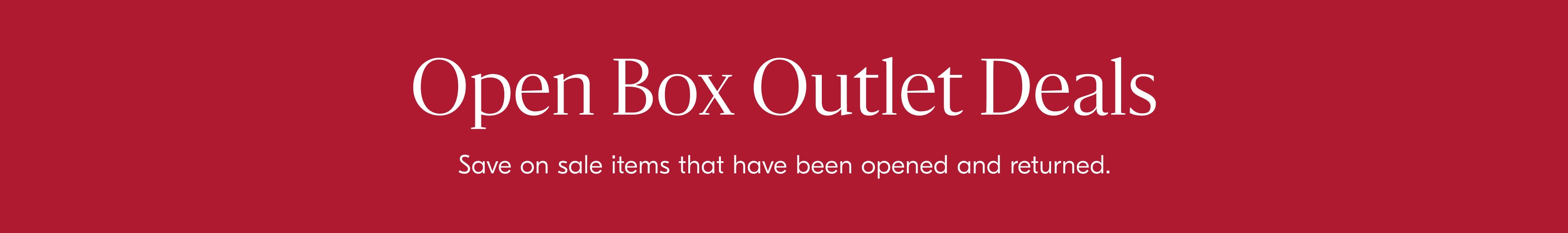 Open Box Outlet Deals