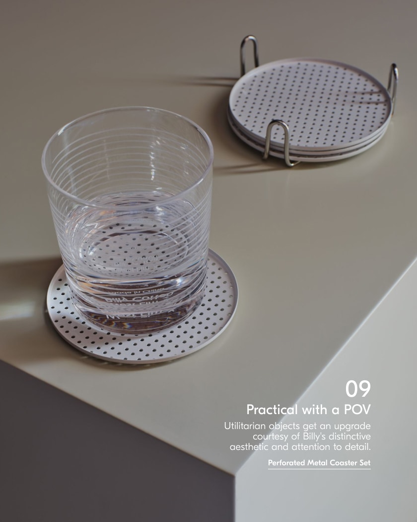 Perforated Metal Coaster Set