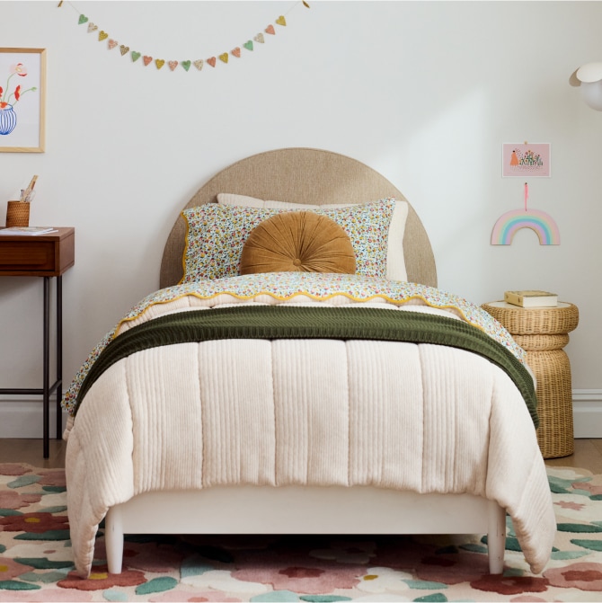 West elm curved headboard discount