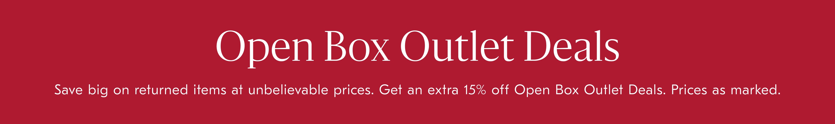 Open Box Outlet Deals