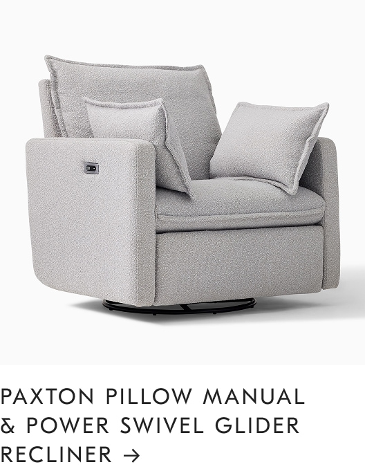 Paxton Pillow Manual & Power Swivel Glider Recliner