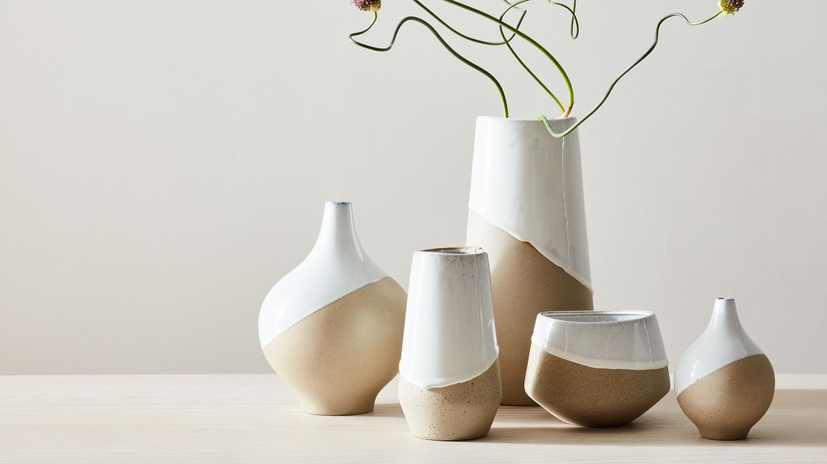 Vase Decorations, Half-Sided Ceramic vases, Home furnishings, Ceramic  vases, Flower Arrangements (2)