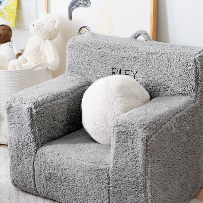 Gray Cozy Sherpa Anywhere Beanbag™