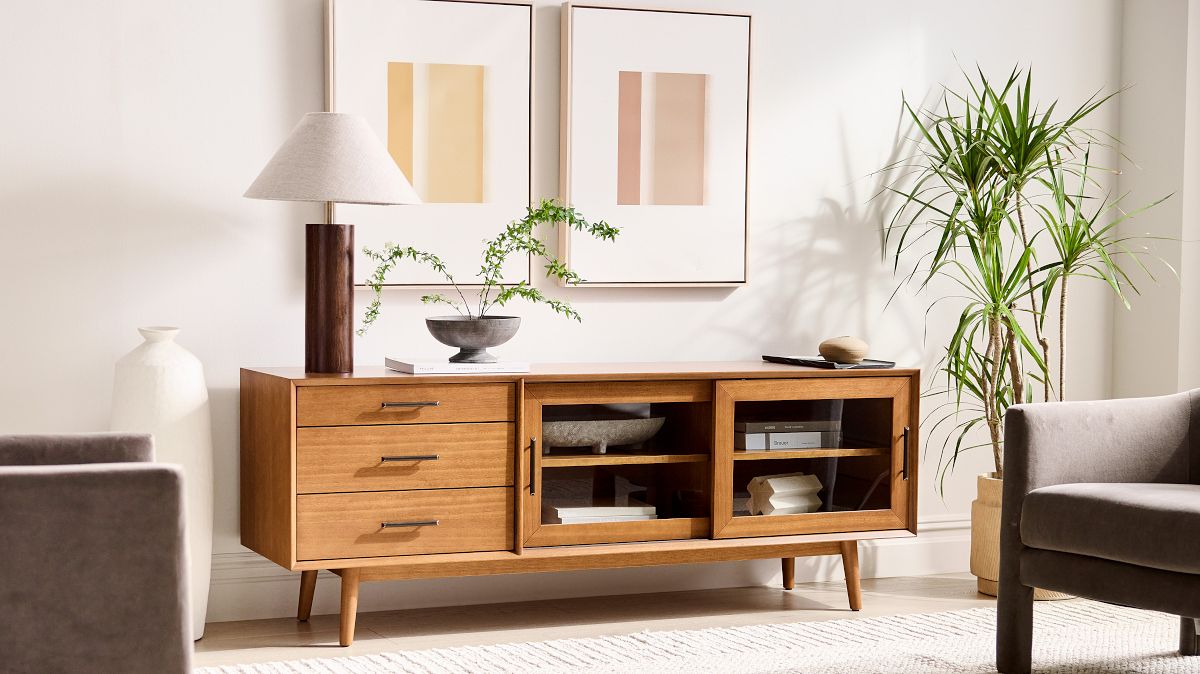 West elm media console deals mid century