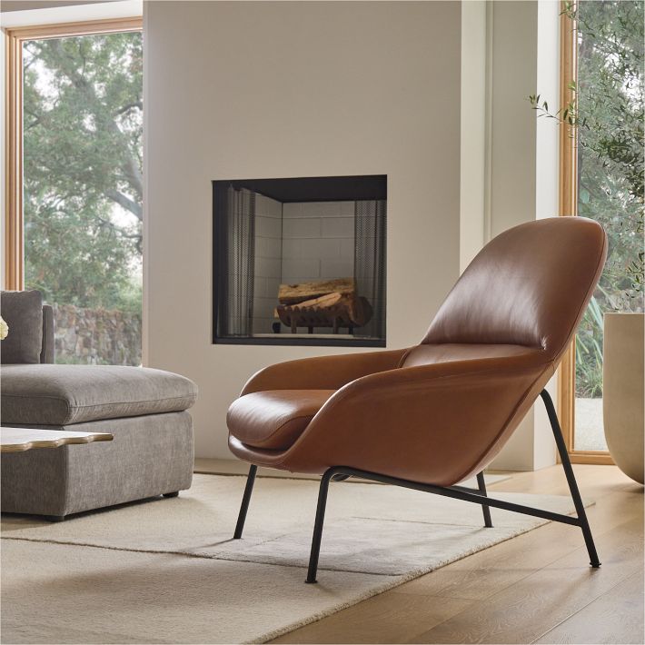 Mid mod leather chair new arrivals