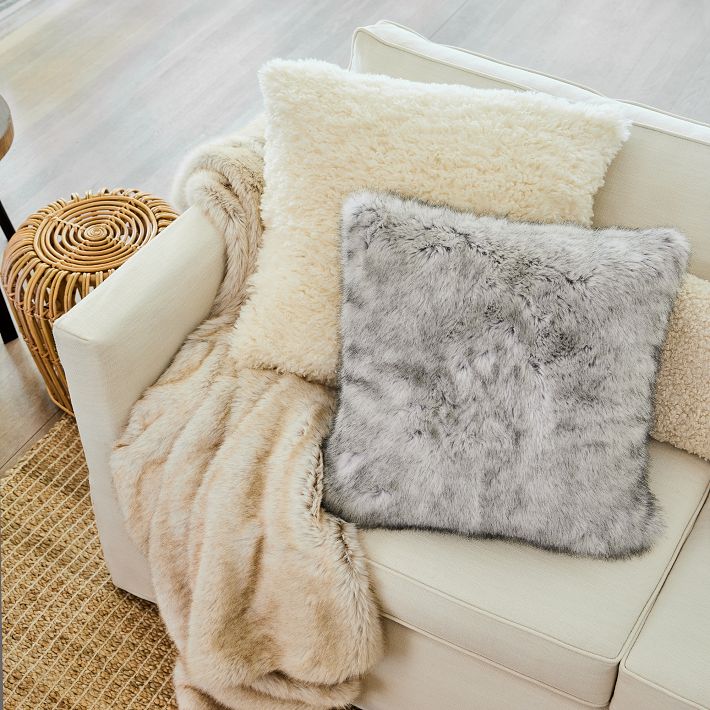 West elm shop faux fur pillow